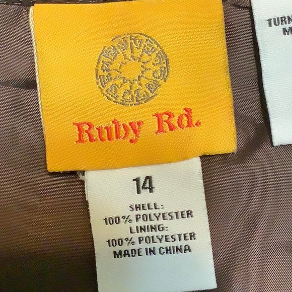 RUBY RD. Dark brown faux leather straight skirt, size 14 - Picture 4 of 6